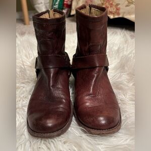 Frye Dark Brown Leather Ankle Booties